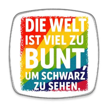 Bunte Welt | Positives Statement - Viereckiger Kühlschrankmagnet - Weiß - Vorne