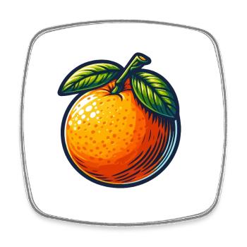 Orange tropical pop art - Square fridge magnet - white - Front