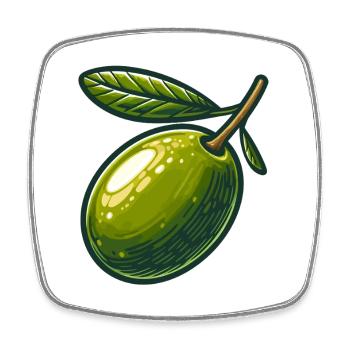 Olive Green Graphic - Square fridge magnet - white - Front
