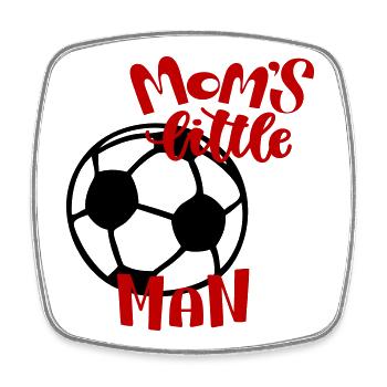 Mom's Little Football Man  - Viereckiger Kühlschrankmagnet - Weiß - Vorne