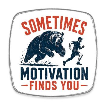 Trailrunning – Manchmal findet dich die Motivation - Viereckiger Kühlschrankmagnet - Weiß - Vorne