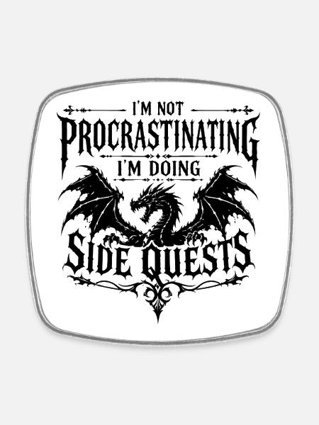 Gothic Drachen | Lustiges Gamer Fantasy Design - Firkantet køleskabsmagnet - hvid