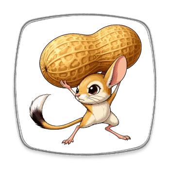 Souris avec un géant cacahuète - Magnet carré - blanc - Devant