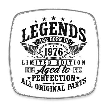 1976 Vintage Born Legends Vintage Birthday - Square fridge magnet - white - Front