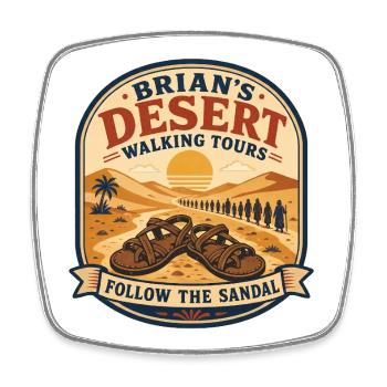 Les visites guidées de randonnée dans le désert de Brian - Magnet carré - blanc - Devant
