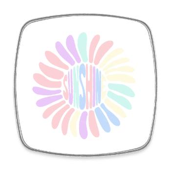 Spirale Pastel Sunshine soleil - Magnet carré - blanc - Devant