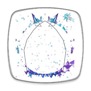 Crystal crowns in night colours - Square fridge magnet - white - Front