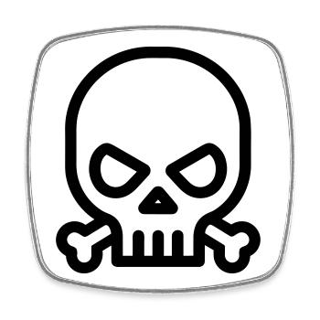 tête de mort pirate - Magnet carré - blanc - Devant