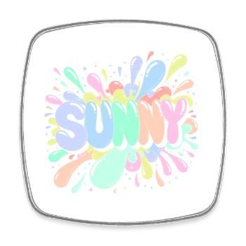 Sunny Splash Pastel Buchstaben - Viereckiger Kühlschrankmagnet - Weiß - Vorne