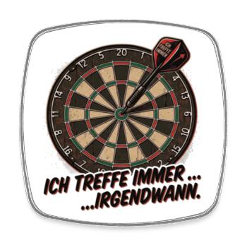Zielgenau: Dart Spruch - Viereckiger Kühlschrankmagnet - Weiß - Vorne