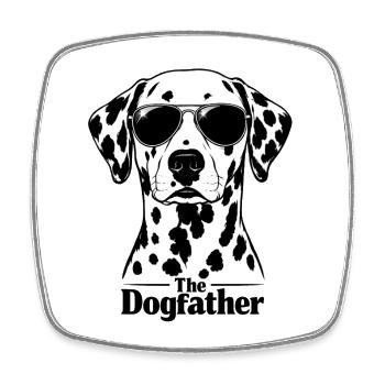 Le Dogfather - Dalmates - Magnet carré - blanc - Devant