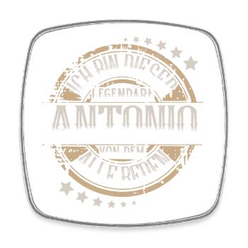 Antonio - Viereckiger Kühlschrankmagnet - Weiß - Vorne
