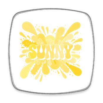 SUNNY Yellow Summer Splash Explosion - Square fridge magnet - white - Front
