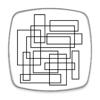 Geometrische Rechtecke formen Komposition - Viereckiger Kühlschrankmagnet - Weiß - Vorne