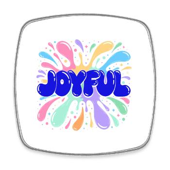 Joyful Bleu Éclats Multicolores - Magnet carré - blanc - Devant