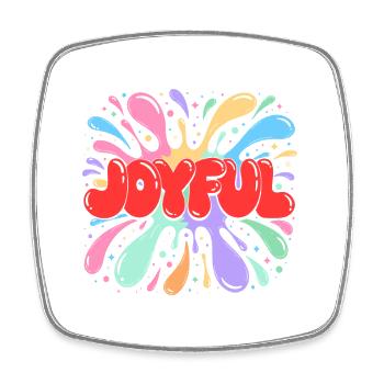 Joyful Éclaboussures Colorées rouge - Magnet carré - blanc - Devant