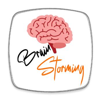 Brain Storming - Square fridge magnet - white - Front