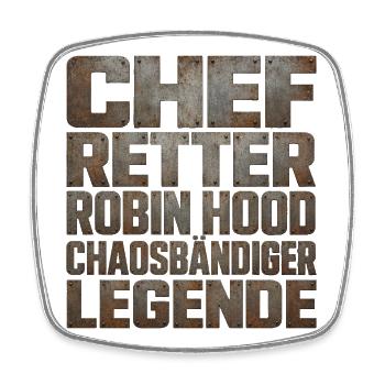 Chef Retter Robin Hood Legende - Viereckiger Kühlschrankmagnet - Weiß - Vorne