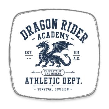 Département d’athlétisme de l’Académie des Cavaliers de Dragon Vintage - Magnet carré - blanc - Devant