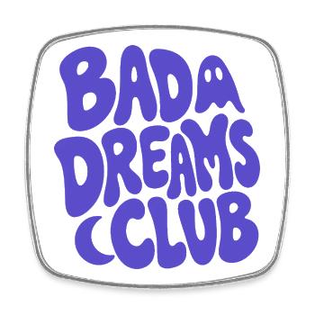 Bad Dreams Club Retro Horror Spruch - Viereckiger Kühlschrankmagnet - Weiß - Vorne