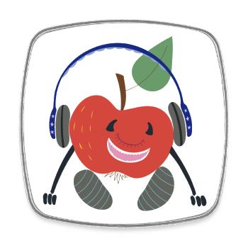 Obst Apfel - Viereckiger Kühlschrankmagnet - Weiß - Vorne