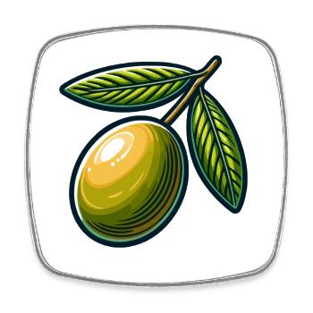 Illustration Branche Olive Vintage - Magnet carré - blanc - Devant