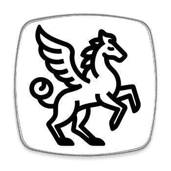 Chimera - Square fridge magnet - white - Front