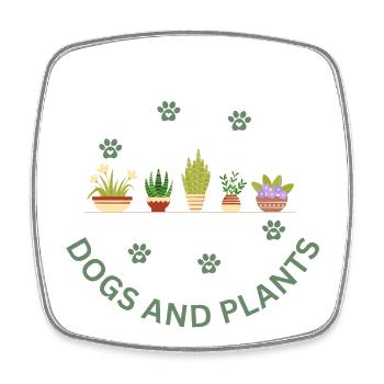Facilement distrait par le cadeau des chiens et des plantes - Magnet carré - blanc - Devant