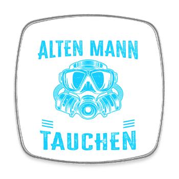 alten Mann der es liebt zu tauchen tauchen - Viereckiger Kühlschrankmagnet - Weiß - Vorne