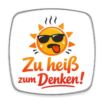 Lustiges Hitzewelle T-Shirt Sommer Spruch - Viereckiger Kühlschrankmagnet - Weiß - Vorne