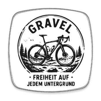 Gravel Freiheit auf jedem Untergrund - Viereckiger Kühlschrankmagnet - Weiß - Vorne