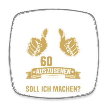 60. Geburtstag Mann Frau 60 Jahre  - Viereckiger Kühlschrankmagnet - Weiß - Vorne
