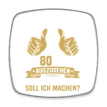 80. Geburtstag Mann Frau 80 Jahre  - Viereckiger Kühlschrankmagnet - Weiß - Vorne