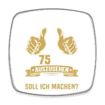 75. Geburtstag Mann Frau 75 Jahre - Viereckiger Kühlschrankmagnet - Weiß - Vorne