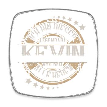 Kevin - Viereckiger Kühlschrankmagnet - Weiß - Vorne