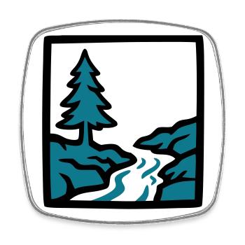 River Forest Nature Logo - Square fridge magnet - white - Front