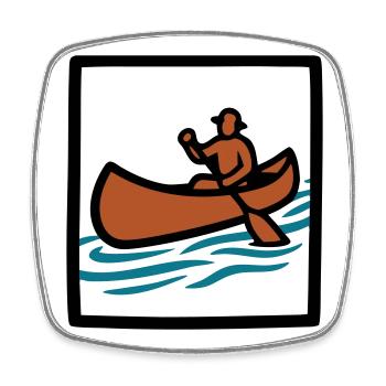 Canoe Paddler Badge Icon - Square fridge magnet - white - Front