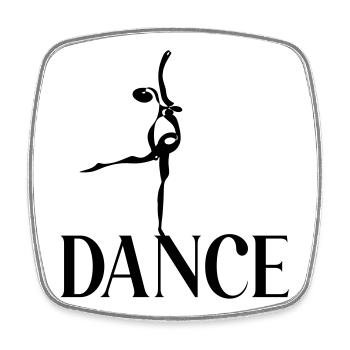Ballerina Dancing Dance - Square fridge magnet - white - Front