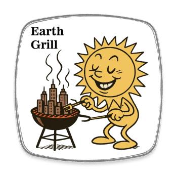 Sun Urban Barbecue - Square fridge magnet - white - Front
