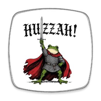 Hourra Chevalier Grenouille médiévale - Magnet carré - blanc - Devant