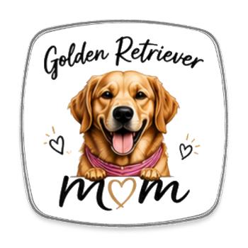 Golden Retriever Mom – Gift for Fans - Square fridge magnet - white - Front