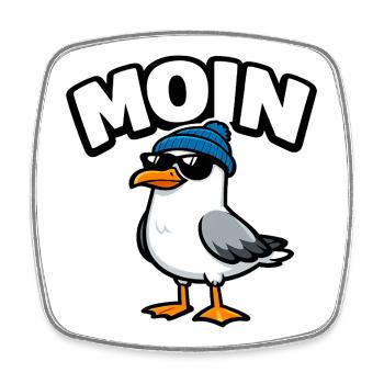 Moin Seagull - Square fridge magnet - white - Front