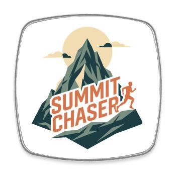 Trail Running - Poursuiveur de sommet - Magnet carré - blanc - Devant