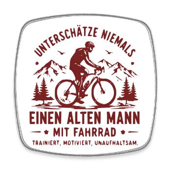 Alpenradfahrer Nie Unterschätzen - Viereckiger Kühlschrankmagnet - Weiß - Vorne