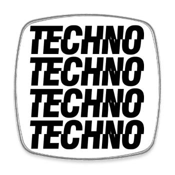 Techno - Magnet carré - blanc - Devant