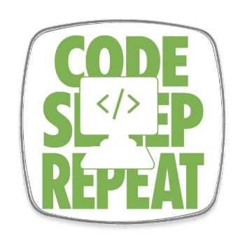 Programmeur de répétition en sommeil de code - Magnet carré - blanc - Devant