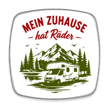 Mein Zuhause hat Räder – Vanlife - Viereckiger Kühlschrankmagnet - Weiß - Vorne