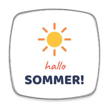 Hallo, Sommer! - Viereckiger Kühlschrankmagnet - Weiß - Vorne