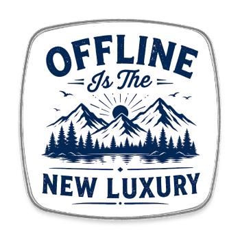 Offline Nature Lover Gift for Book Reader - Square fridge magnet - white - Front