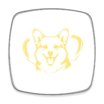 Zuhause ist Corgi - Viereckiger Kühlschrankmagnet - Weiß - Vorne